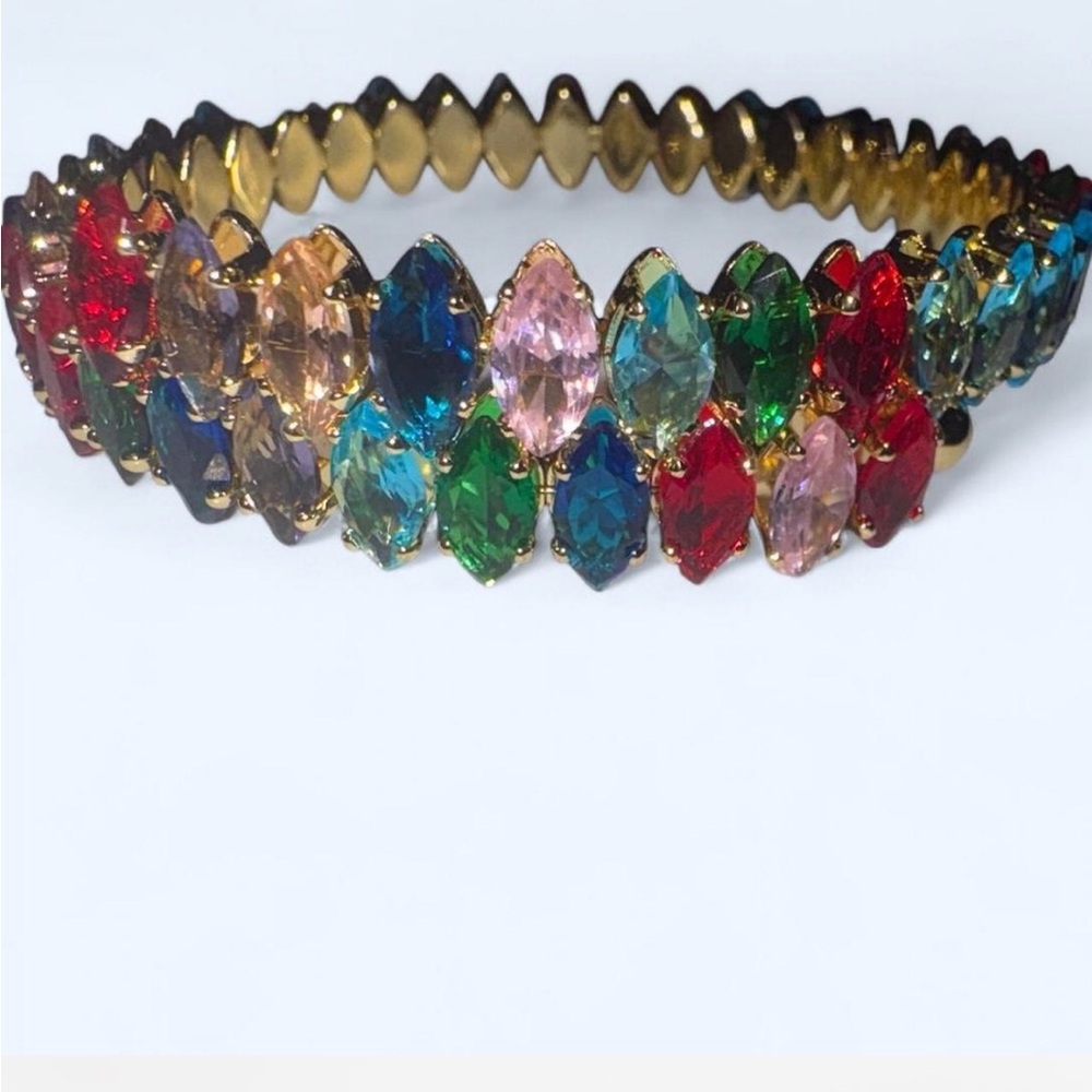 10k plated gold Multicolor Gemstone Gold bracelet